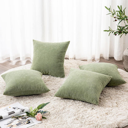GAWAMAY Lumbar Support Pillow Decorative Rectangle Throw Pillow Covers 12"x20" Inch Set of 2, Soft Chenille Fall Pillowcase for Living Room Bedroom Sofa Couch Cushion Cover Grey 30x50cm (No Insert)