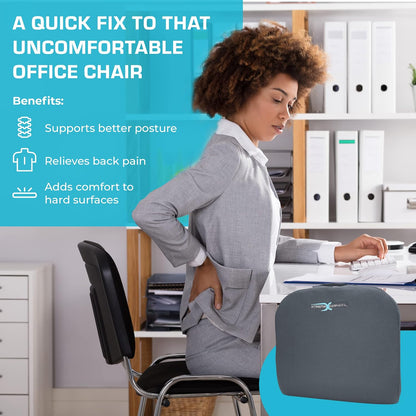 Xtreme Comforts Seat Cushion, Tailbone Relaxer - Coccyx Cushion for Tailbone Pain Desk, Wheelchair & Car Use - Back Support Pillow for Chair