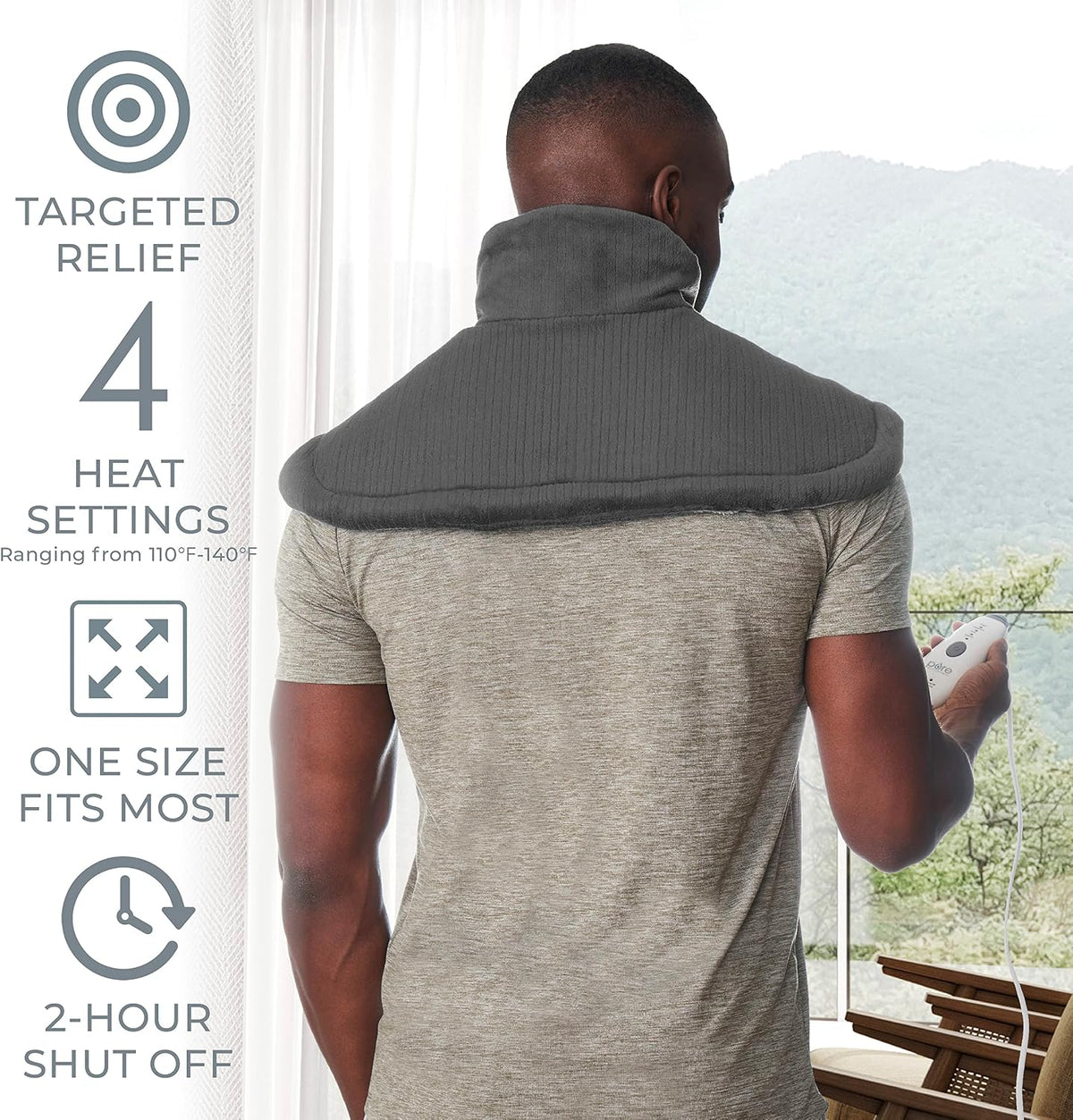Pure Enrichment PureRelief Neck & Shoulder Heating Pad with 4 Heat Settings