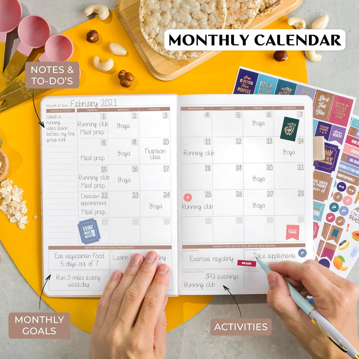 Legend Food Journal, Weight Loss & Meal Tracking Diary 5.8x8.3 Hot Pink