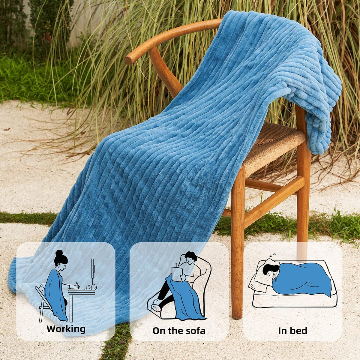 GOTCOZY Heated Blanket-Soft Plush Electric Blanket 50"X60"(Grey)
