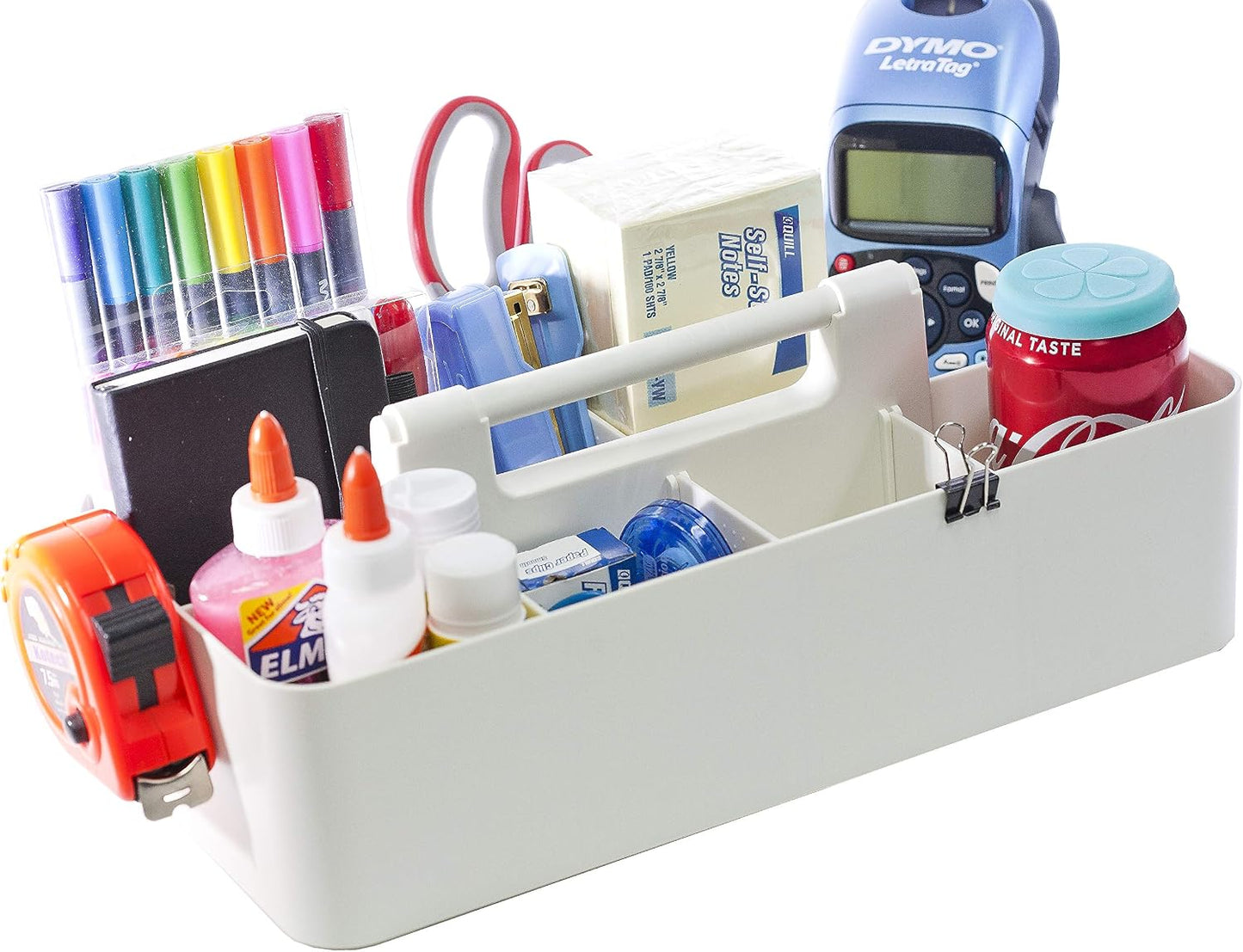 Portable Caddy American Made, DIY Dividers, 8 Compartments, Supply Organizer, Portable Tote Basket with Handle Storage Organizer Bathroom, Office, Crafts, or School Supplies
