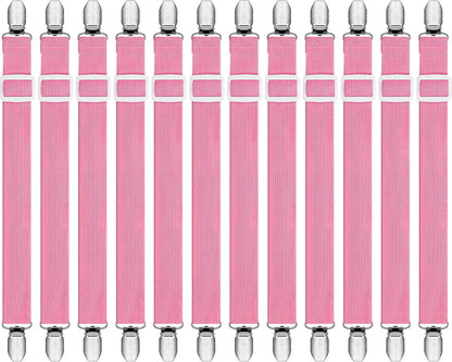 Boao 12 Pcs Bedsheet Strap Elastic Clip, White, 4-8 Inch Length
