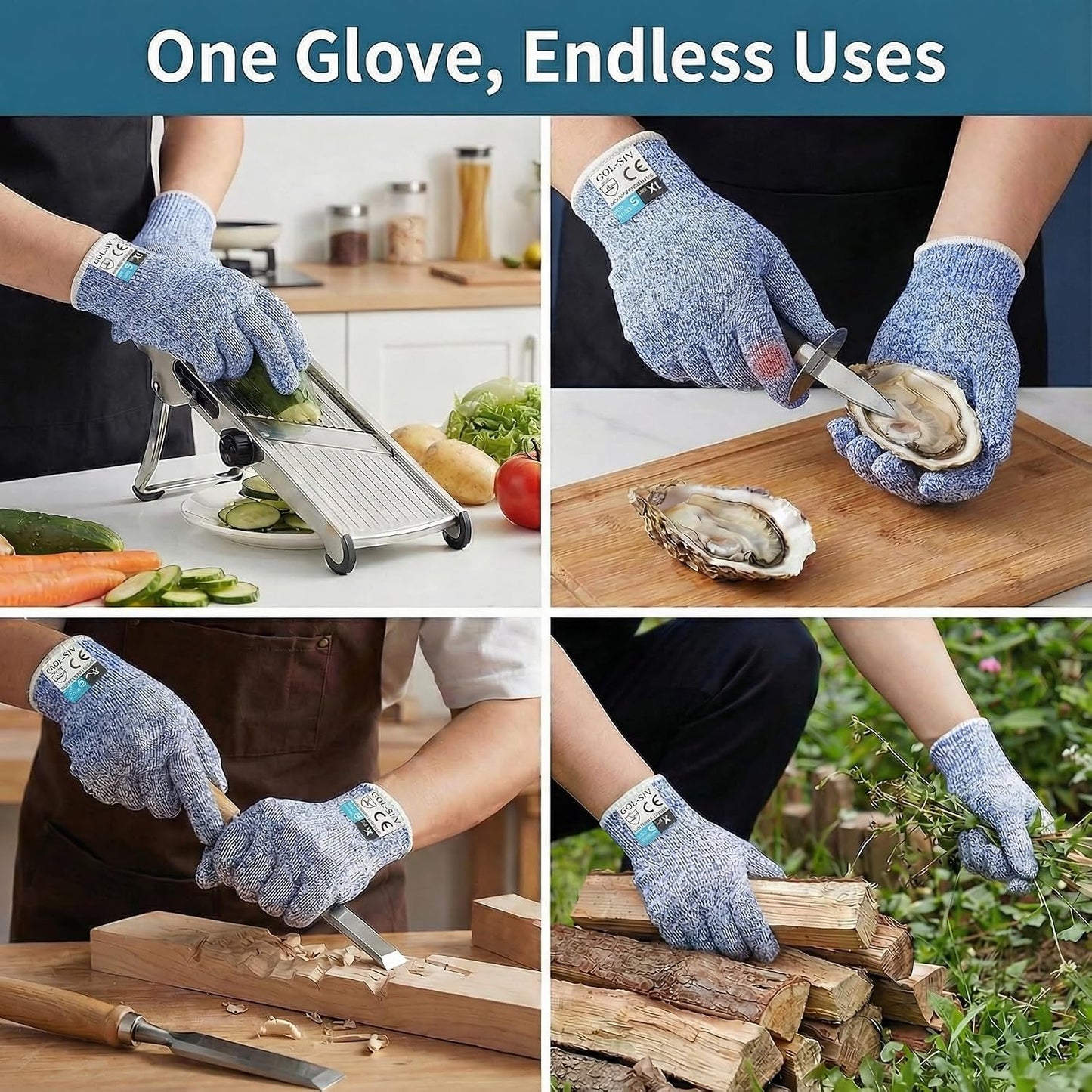A5 Cut Resistant Gloves, Level 5 Protection, Safety Work Gloves for Kitchen Cutting, Oyster Shucking, Wood Carving, Meat Cutting, Fish Handling, Pink, XL