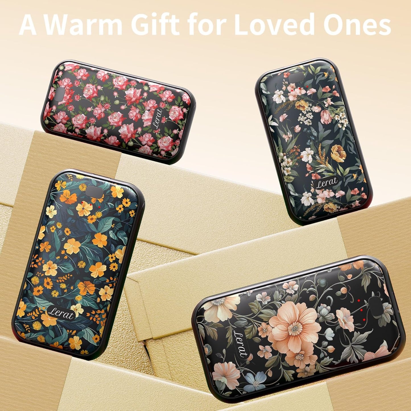 LERAT Hand Warmers Rechargeable,2 Pack Electric Hand Warmers,3-Second Fast Heating,3 Heat Settings,Portable & Lightweight Gifts for Women Men,Outdoor,Camping,Hiking,Skiing,Hunting,Travel