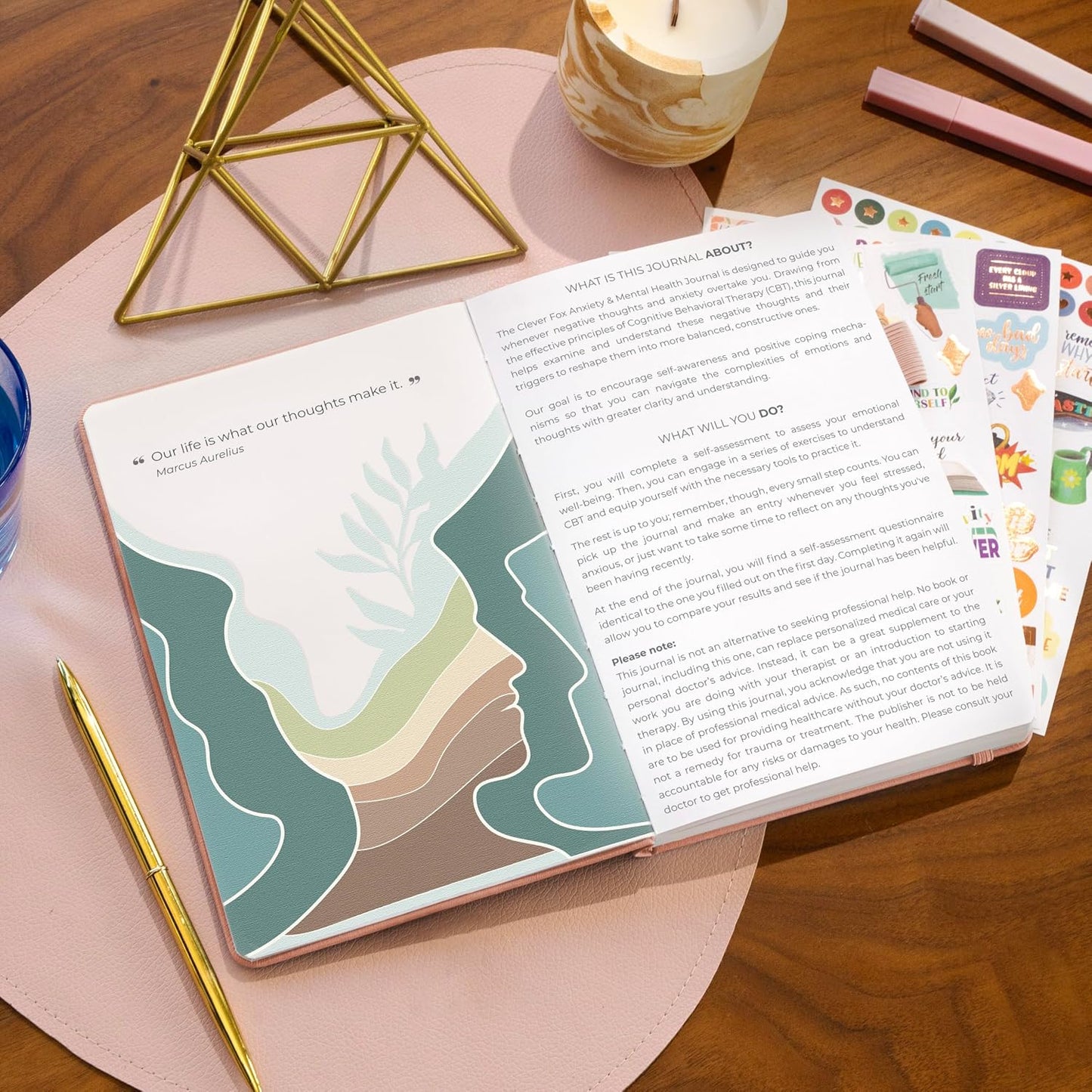 Clever Fox Mental Health & Anxiety Journal CBT Prompts 5.8x8.3 Lavender | Guided self-care diary for women, men & teens, Self-help therapy, feelings & mood tracker, dbt workbook for stress relief