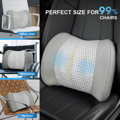 Lofty Aim Lumbar Support Pillow for Car, Car Seat Back Support for Driving | Memory Foam Car Lumbar Support for Driving Seat, Car Back Cushion, Adjustable Straps, Lower Back Pillow, Office Chairs, Black
