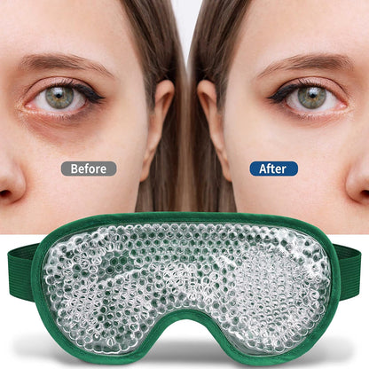 Cooling Eye Mask with Gel Beads, Reusable Cold Eye Mask for Puffy Eyes, Dark Circles, Sleep, Relaxation, Soft Cooling Eye Pads for Men Women（Purple）