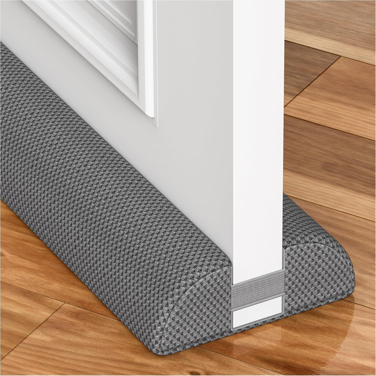 HADOR 30 Inch Door Draft Stopper, Fits 24-30" Doors, 0.5-1.7" Gaps, Gray | Double-Sided Under Door Gap Filler, Blocks Drafts, Dust, Light and Pet Hair, Easy Slide-On Fit, Machine Washable