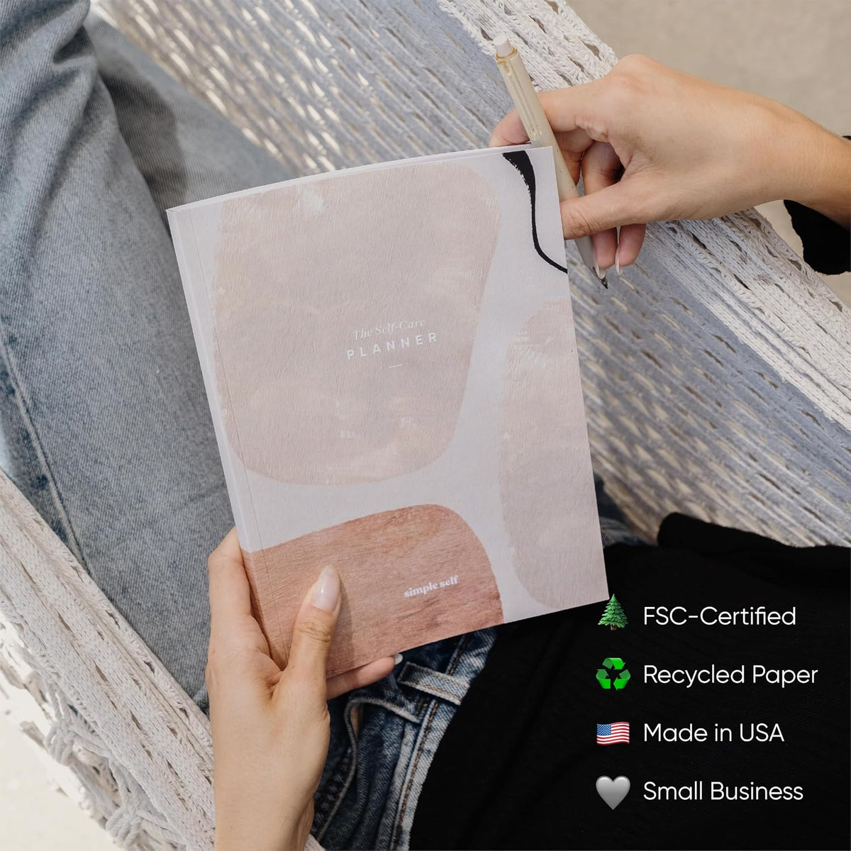 The Self-Care Planner by Simple Self - Undated 6 Month Life Planner - Daily, Monthly, Weekly - Focus on Wellness, Productivity, Achieving Goals, and Happiness (Abstract, Daily Edition: 13-Weeks)