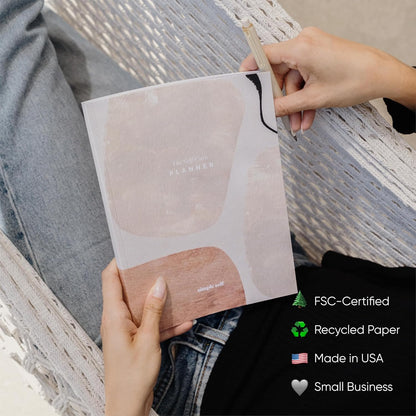 The Self-Care Planner by Simple Self - Undated 6 Month Life Planner - Daily, Monthly, Weekly - Focus on Wellness, Productivity, Achieving Goals, and Happiness (Abstract, Daily Edition: 13-Weeks)