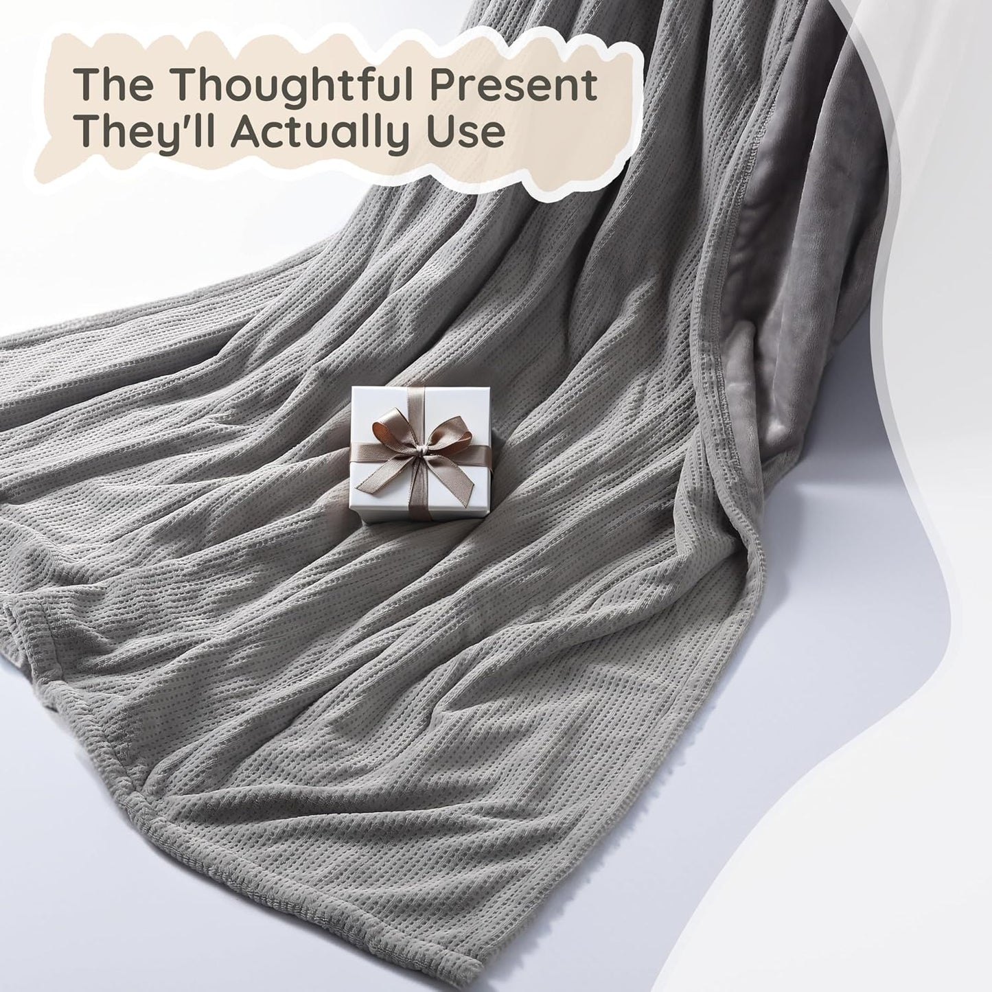 Soypipo Electric Heated Throw Blanket 50"x60", Faux Fur Plush with 4 Heat Settings & 2/4/8/10H Auto Shut-Off, Overheat Protection, Machine Washable, for Office & Chair, Dark Grey