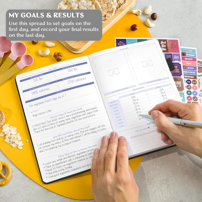 Legend Food Journal, Weight Loss & Meal Tracking Diary 5.8x8.3 Hot Pink