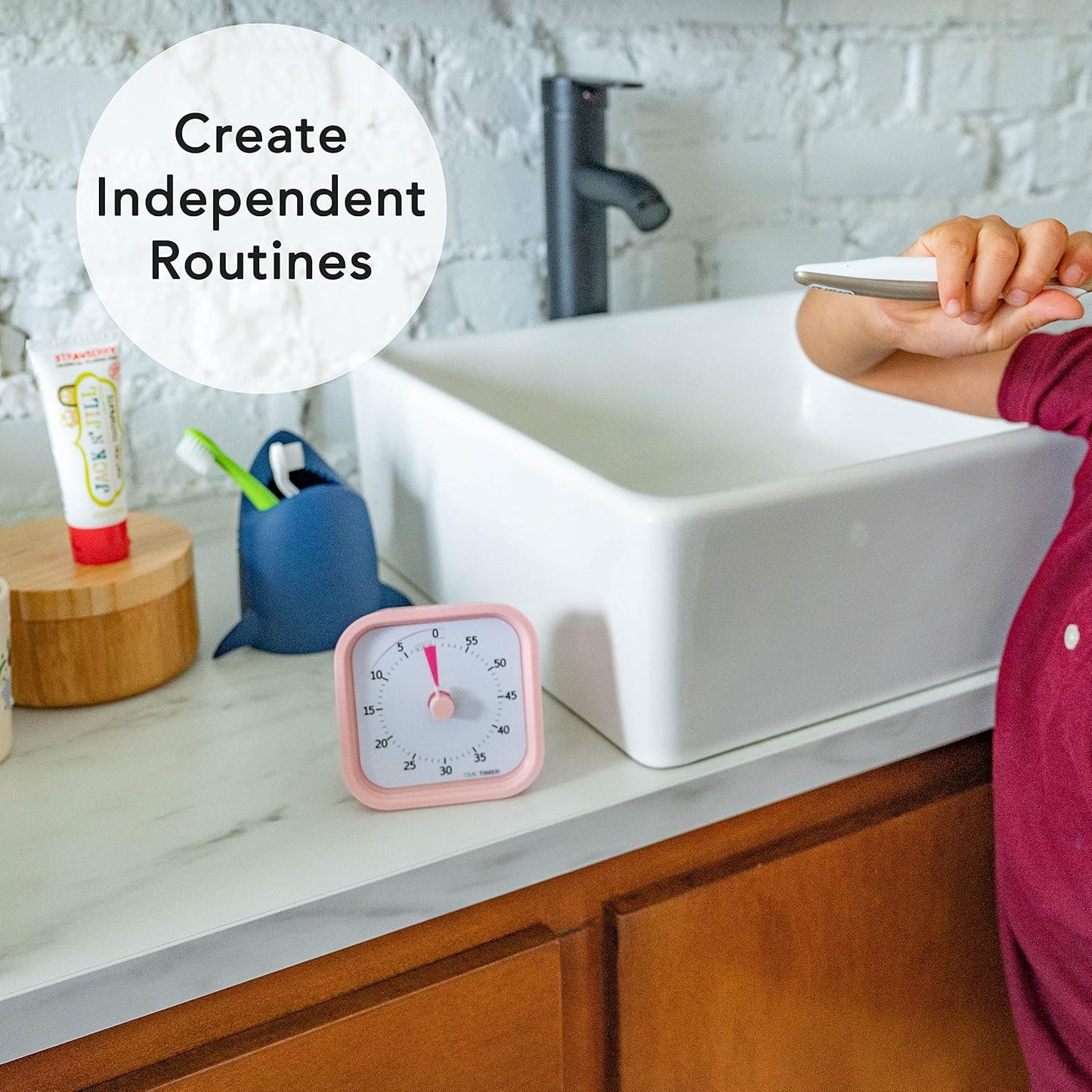 TIME TIMER Home MOD – 60-Minute Visual Timer Home Edition, Silent Operation Study Tool for Kids Desk, Homeschool Supplies, Office & Meetings (Fern Green)