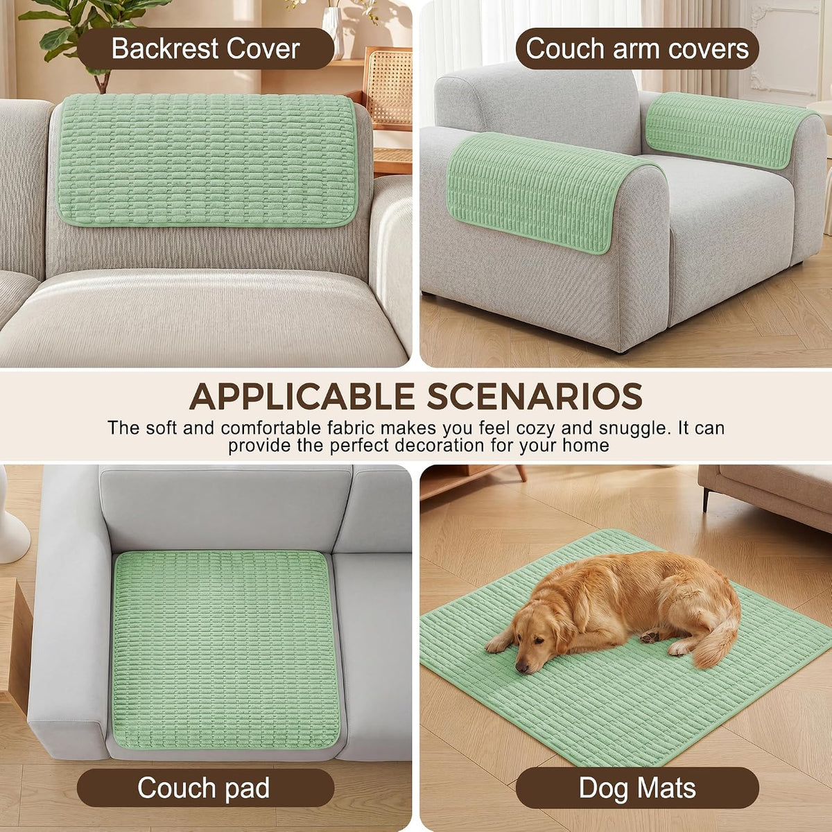 Foxdecor Couch Arm Covers for Sofa Arm Chair Covers Set of 2