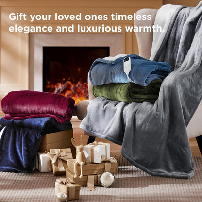 Bedsure Heated Blanket Throw Blanket with Preheat Function - Fast Heating Electric Blanket, Soft Flannel Throw with 6 Time Settings(Up to 10H), 6 Heating Settings, Gifts for Grandma (50"x60", Grey)
