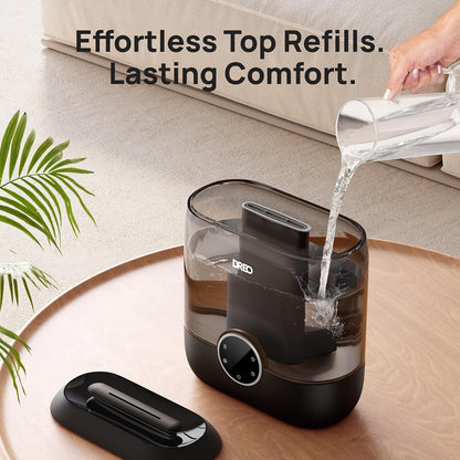 DREO 6L Smart Humidifiers for Bedroom, Large Room, 60H Runtime, Quiet 28dB | Top Fill Supersized Cool Mist Humidifier for Plants, Indoor, Home, Night Light, App/Touch/Voice Control, Black