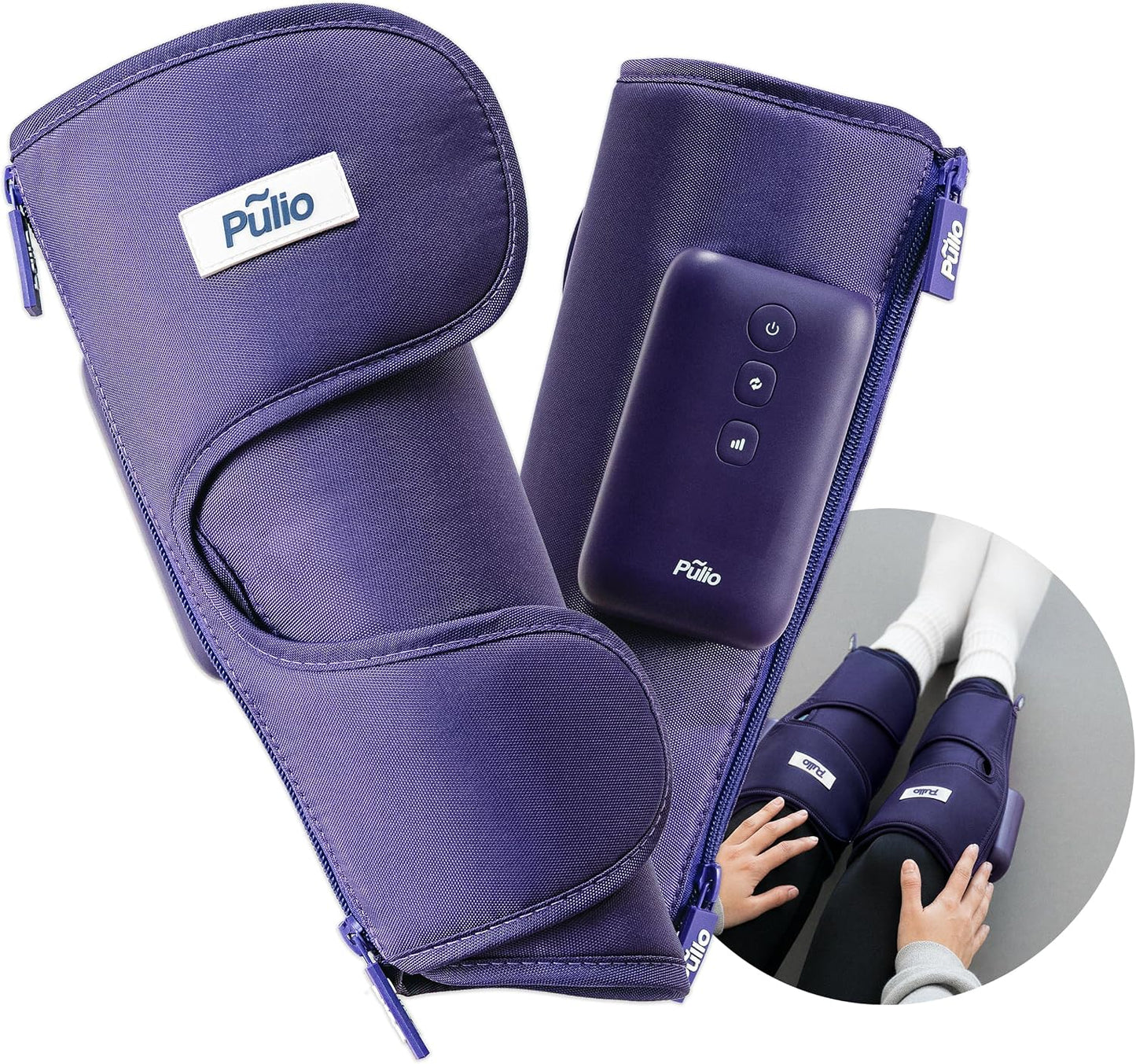 Leg Care Device V2 with New Controller Purple - 3 Modes, 3 Intensities - USB-C Rechargeable Cordless