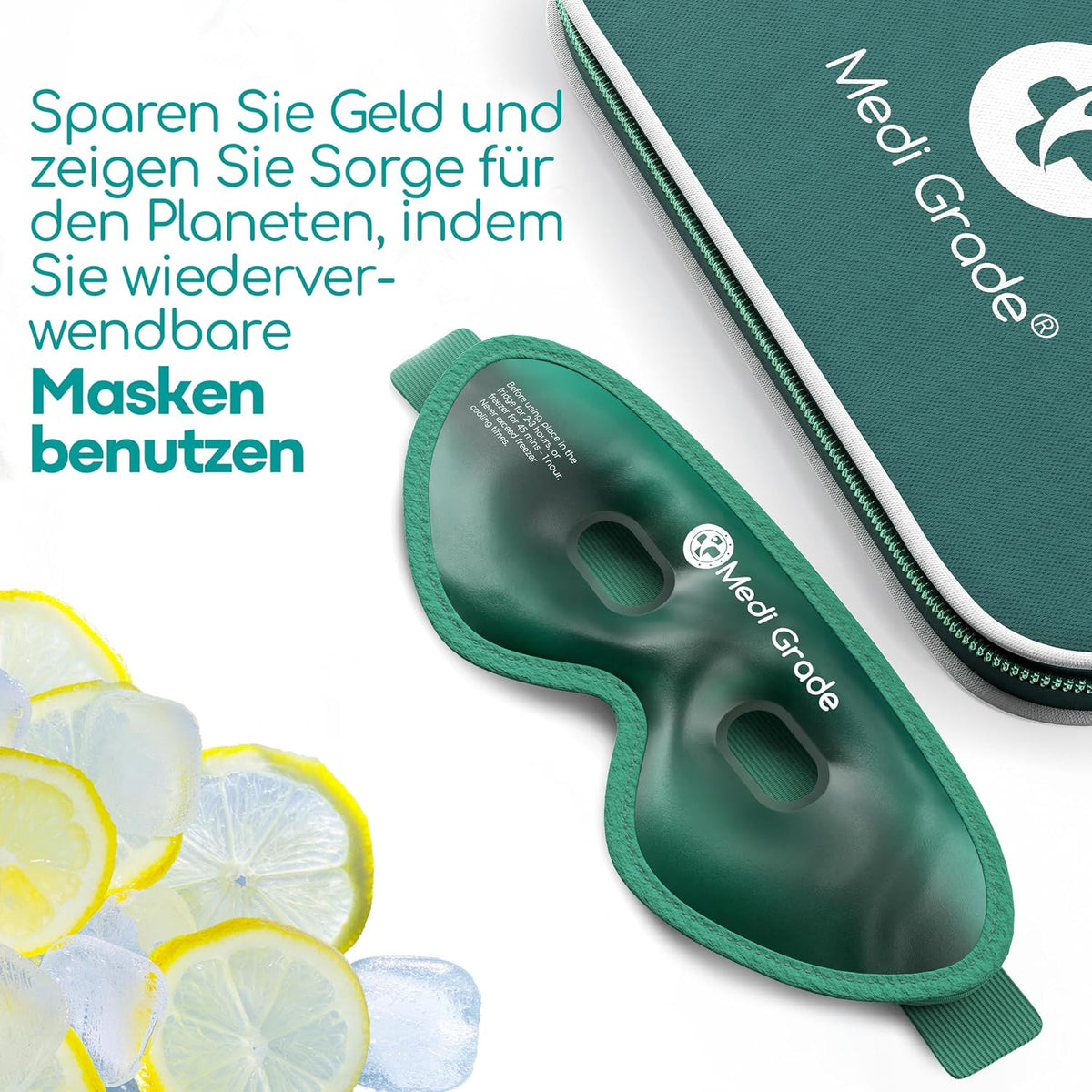 Medi Grade Cooling Eye Mask for Dark Circles and Puffiness, 2 Gel Eye Pads