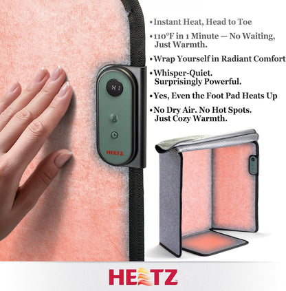 Foldable Foot & Leg Heater, Portable Under Desk Space Heater & Warmer, Heated Floor Mat, Tip-Over Protection, Auto Shutoff, Ideal for Home, Office, or Desk Use, Compact & Safe Design