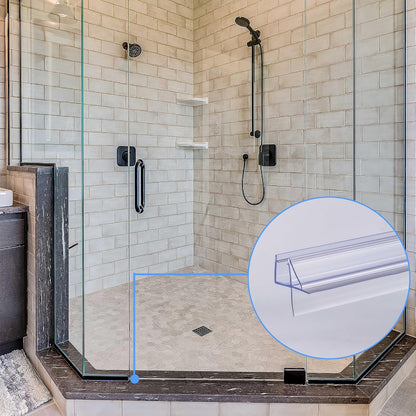2-Pack ShowerDoor Bottom Seal 3/8" x 36" Polycarbonate Frameless Ultra Clear Shower Door Seal Strip for Glass Doors Stop Leaks and Create a Water Barrier Replacement Shower Cubicle