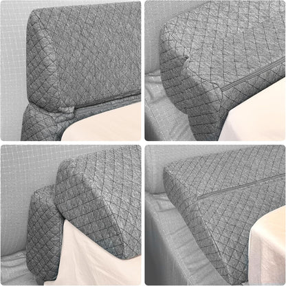 4 Modes Pillow Wedge for Headboard Gap, Foldable Bed Wedge Pillow, Bed Gap Filler King Size Fill The Gap (0-7"), Mattress Gap Filler Long Pillow Between Headboard and Mattress