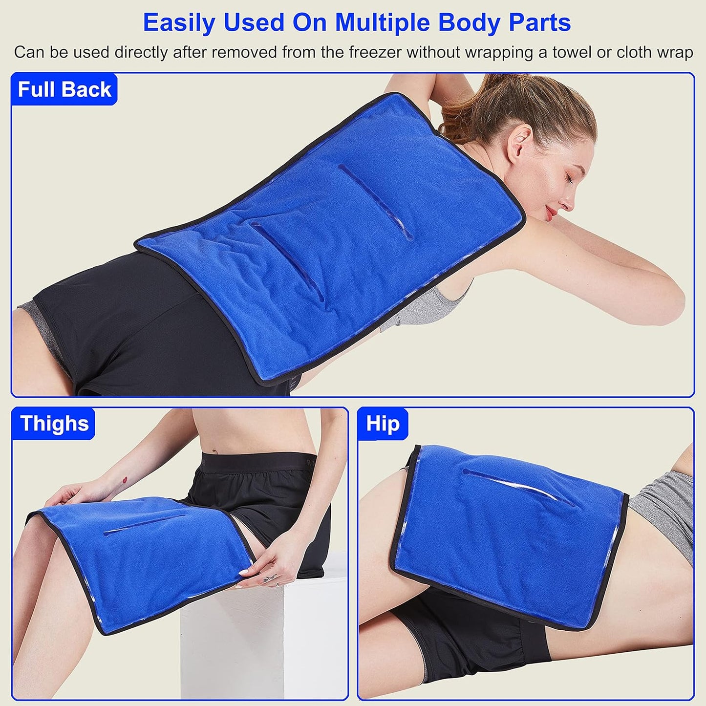 Koo-Care Large Flexible Gel Ice Pack for Injuries Reusable Hot Cold Compress - Fit for Shoulder Arm, Back, Hip, Knee, Shin, Foot Pain Relief, Swelling, Physical Therapy (L, 11" x 14") Pack of 2