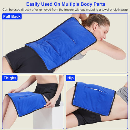 Koo-Care Large Flexible Gel Ice Pack for Injuries Reusable Hot Cold Compress - Fit for Shoulder Arm, Back, Hip, Knee, Shin, Foot Pain Relief, Swelling, Physical Therapy (L, 11" x 14") Pack of 2