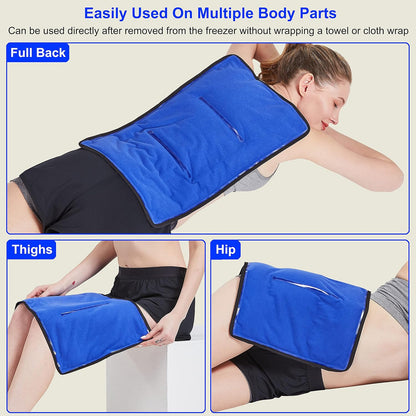 Koo-Care Large Flexible Gel Ice Pack for Injuries Reusable Hot Cold Compress - Fit for Shoulder Arm, Back, Hip, Knee, Shin, Foot Pain Relief, Swelling, Physical Therapy (L, 11" x 14") Pack of 2