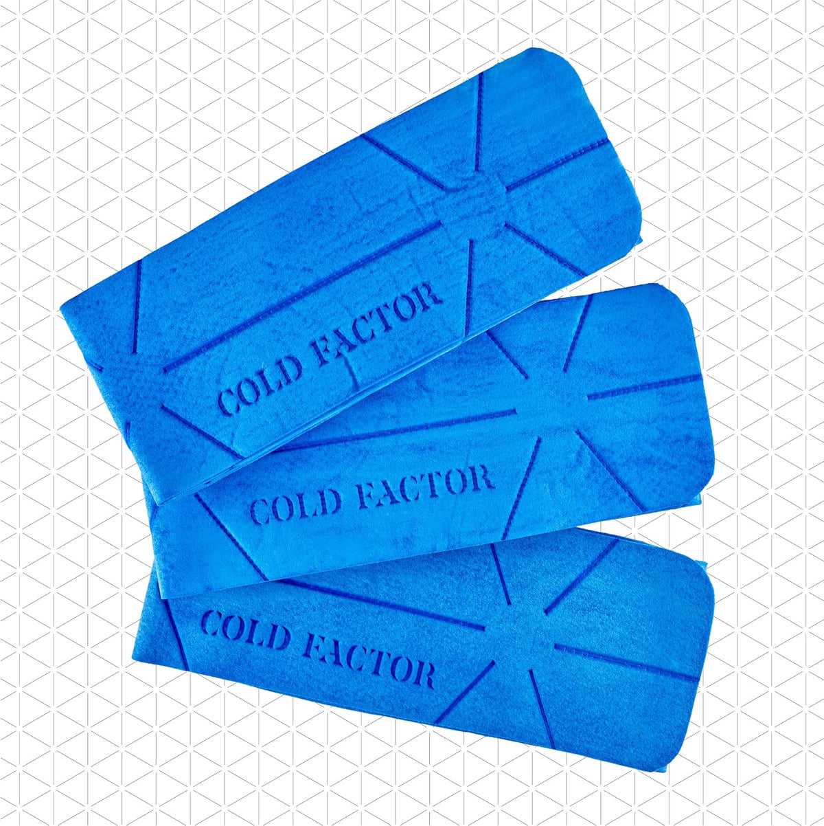 COLD FACTOR Instant PVA Cooling Towels, Cooling Neck Wraps, Blue, 3 Pack