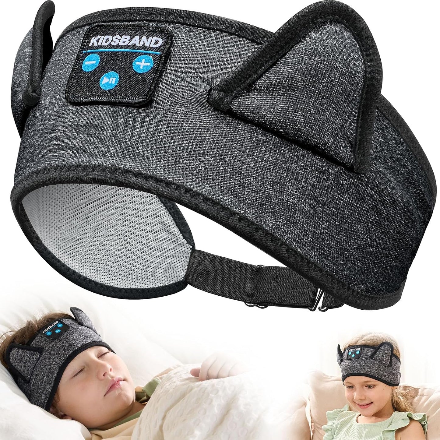 KIDSBAND Kids Bluetooth Headphones, Sleep Headband [Wireless & Wired Playback 2in1] Foldable Headphones for School/Travel/Tablet/Sleep