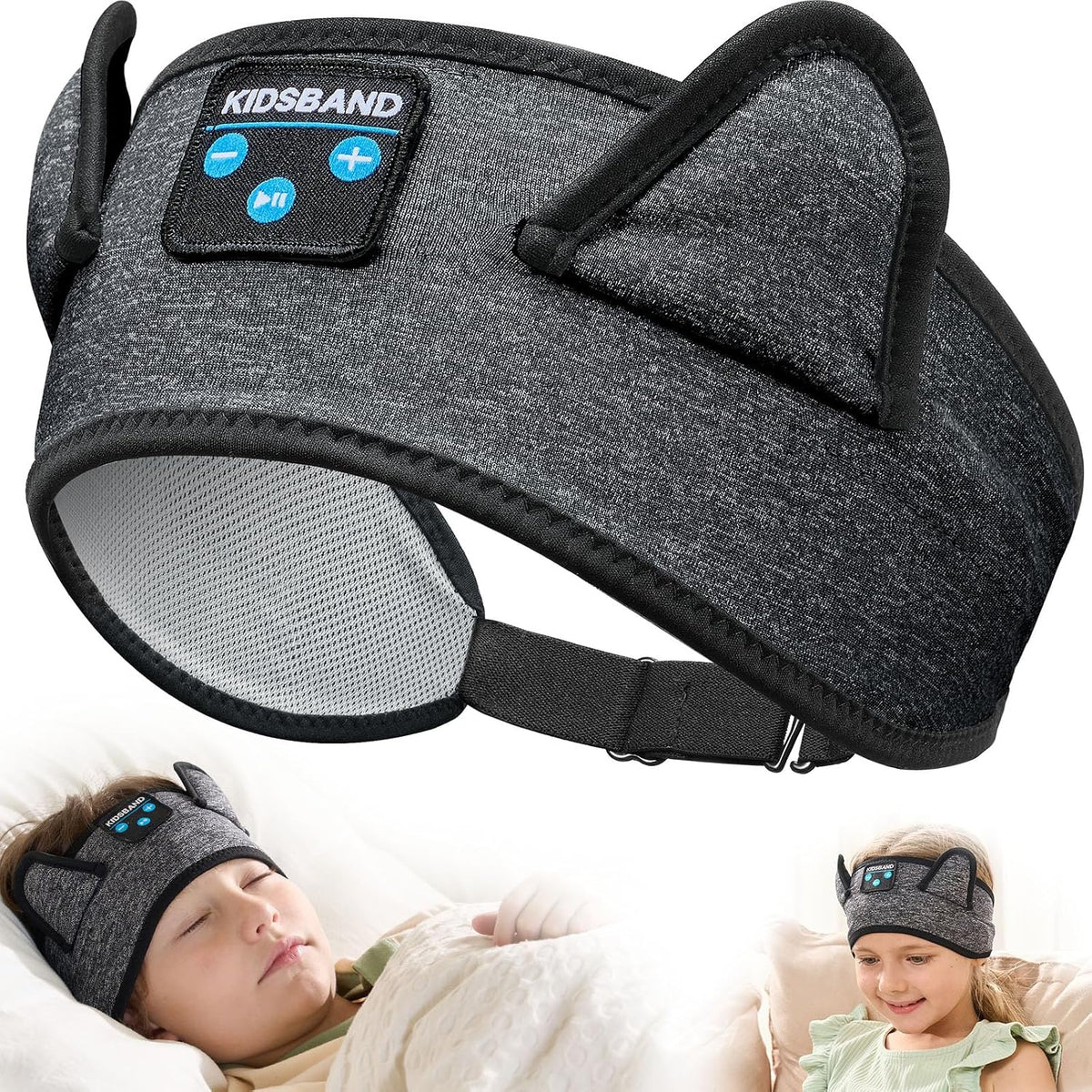KIDSBAND Kids Bluetooth Headphones, Sleep Headband [Wireless & Wired Playback 2in1] Foldable Headphones for School/Travel/Tablet/Sleep