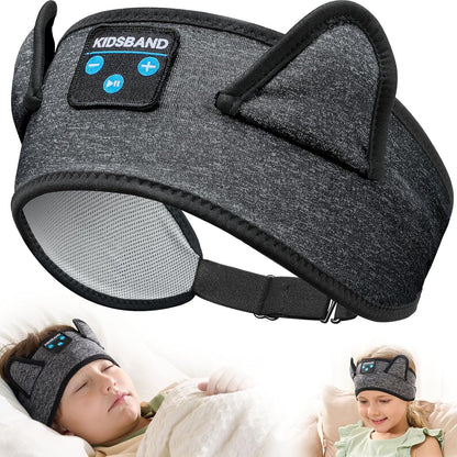 KIDSBAND Kids Bluetooth Headphones, Sleep Headband [Wireless & Wired Playback 2in1] Foldable Headphones for School/Travel/Tablet/Sleep