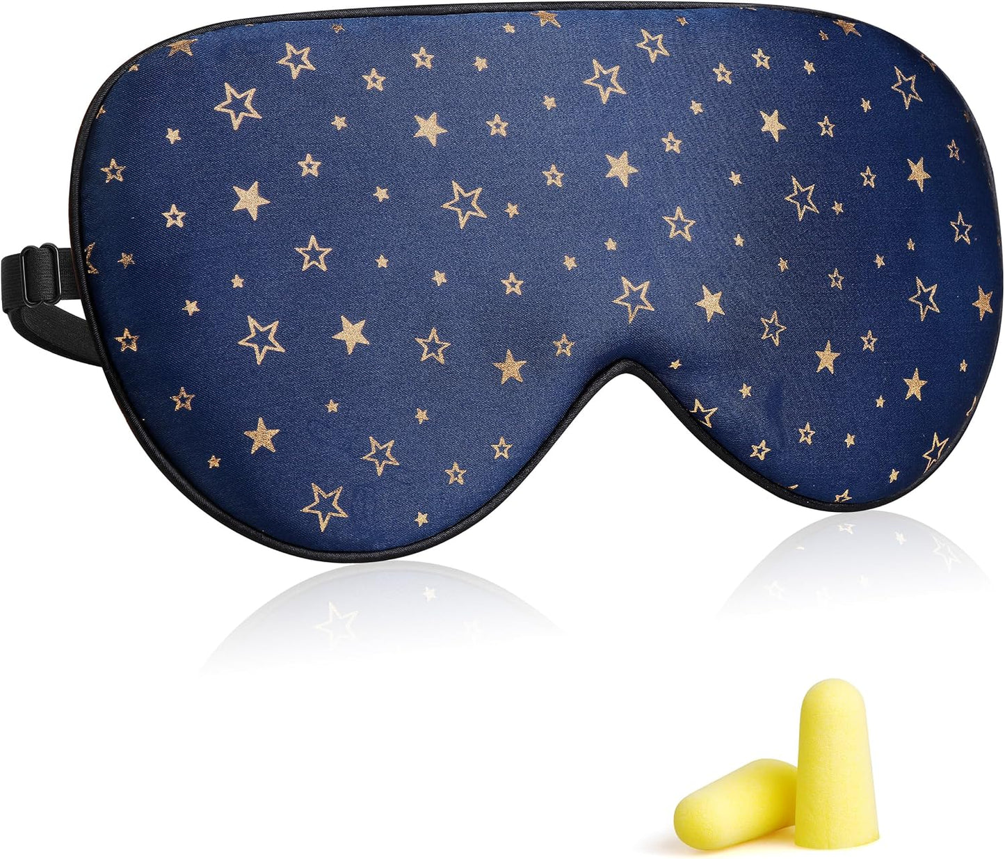 Jersey Slumber 100% Silk Sleep Mask for Women Men Side Sleeper - Light Blocking Eye Mask for Sleeping, Zero Pressure Soft Blindfold, Adjustable Strap, Silk Eye Cover for Travel Nap - Black