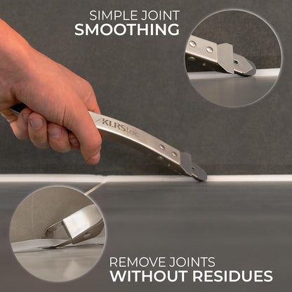 KLRStec Silicone Caulking Tool Kit, 4 in 1 Caulk Remover Tool & Scraper | Silicone caulk remover tool, stainless steel blade, foldable caulking tool design