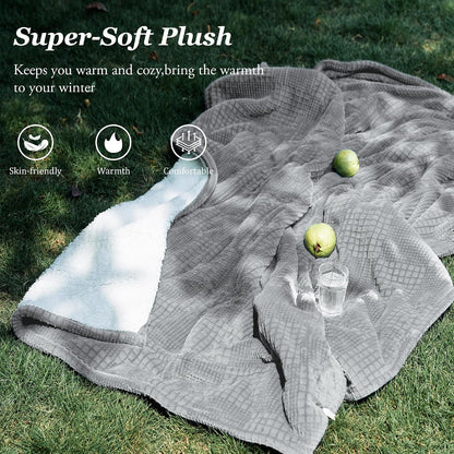 Texciting Heated Blanket 50"X60",Soft Electric Blanket,ETL Certified,Grey