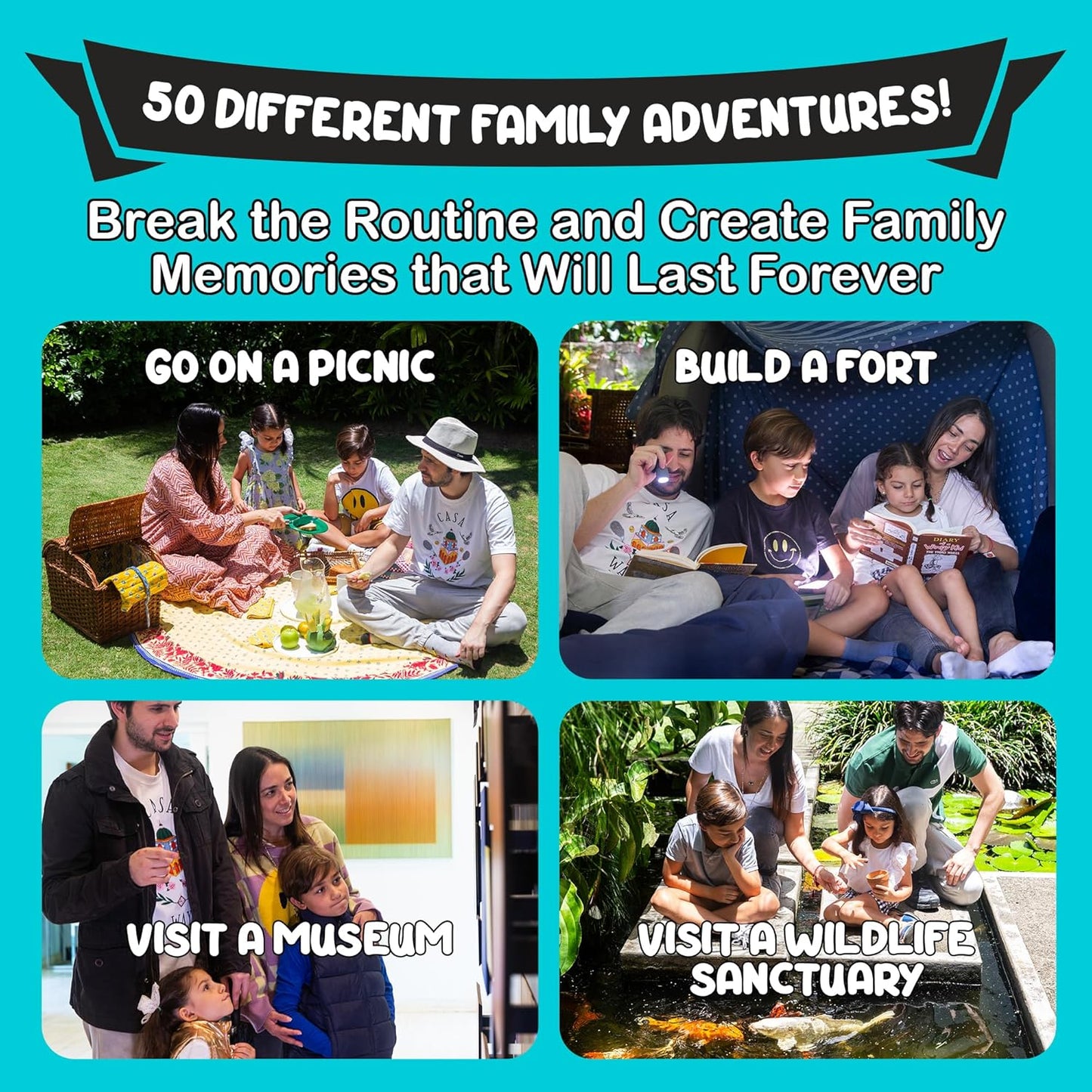 Top 50 Family Activities - 50 Fun Scratch Off Adventures and Games for Deep Bonding - Fun for Kids and Adults - Gifts for Family - Perfect for Together Time, Day & Night