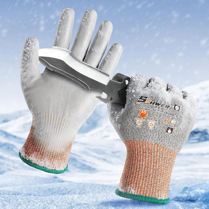 Schwer 12 Pairs A5 Cut Resistant Gloves, Non PFAS & Fiberglass，CR3088, L | Non PFAS Fiberglass, PU Coating, Strong Grip, Abrasion Resistant, for Glass Cutting, Warehouse Handling, Gardening Work