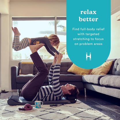Homedics Fitness Stretching Mat with Air Compression, 3 Intensity | Air Compression Stretching Mat with Heat, 6 Programs, 3 Intensity Levels, Foldable Design, Removable Pillow