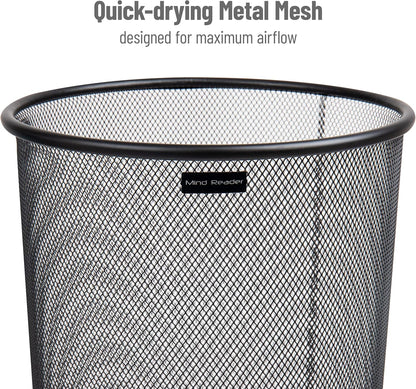 Mind Reader Umbrella Stand, Multi-Purpose Mesh Storage Stand, Organizer for Office and Entryway, Metal Mesh, Black