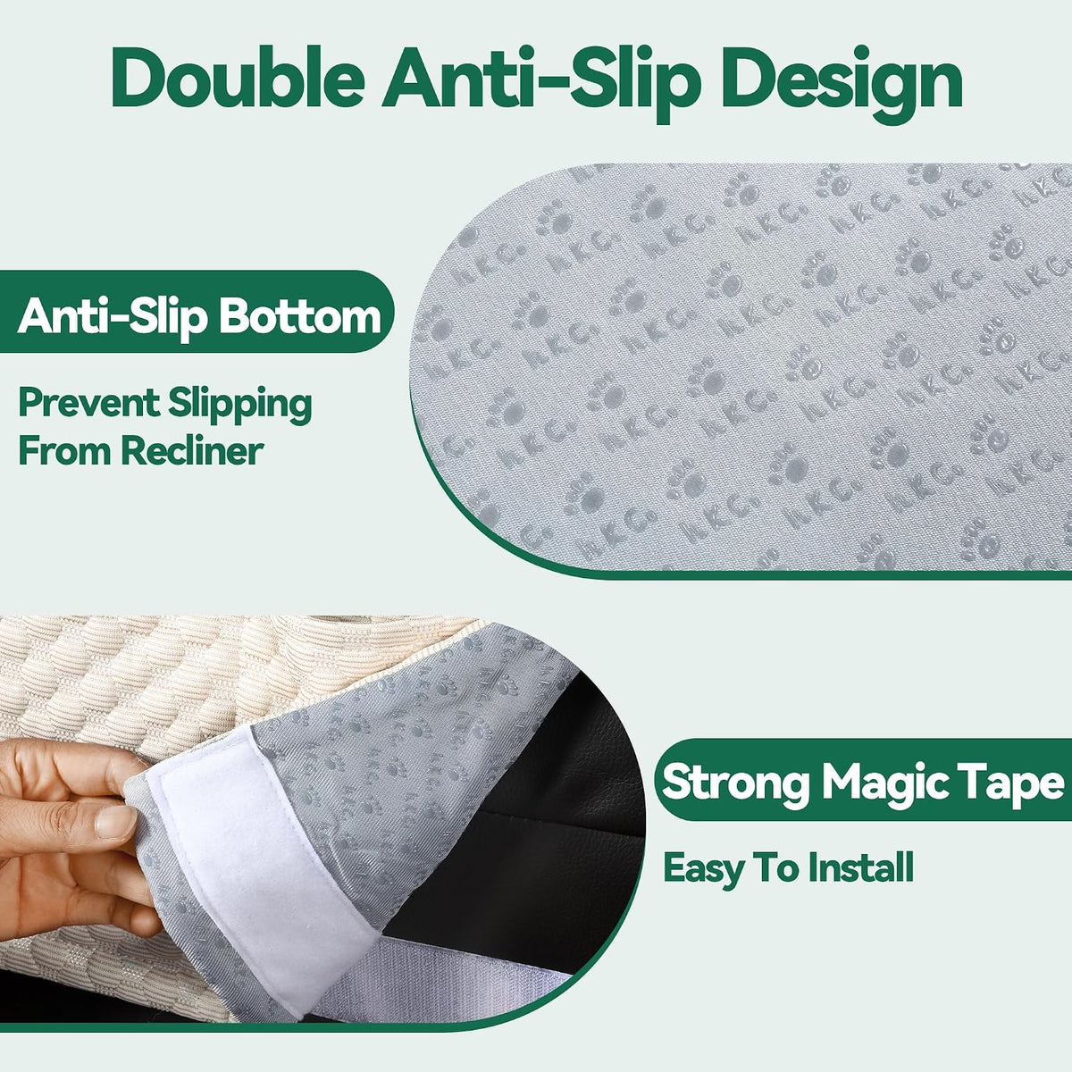 MABOZOO Neck Pillows for Recliners with Pocket,Headrest Cushion for Neck Pain Relief and Cervical Support,Recliner Head Pillow for Side Sleeping at Home, Office or Traveling（Green）