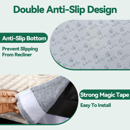 MABOZOO Neck Pillows for Recliners with Pocket,Headrest Cushion for Neck Pain Relief and Cervical Support,Recliner Head Pillow for Side Sleeping at Home, Office or Traveling（Green）