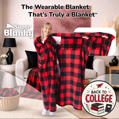 Super Blanky Wearable Blankets for Women & Men, Dorm Room Essentials, Gift for Her, Gifts for Women, Wife Birthday Gift Ideas