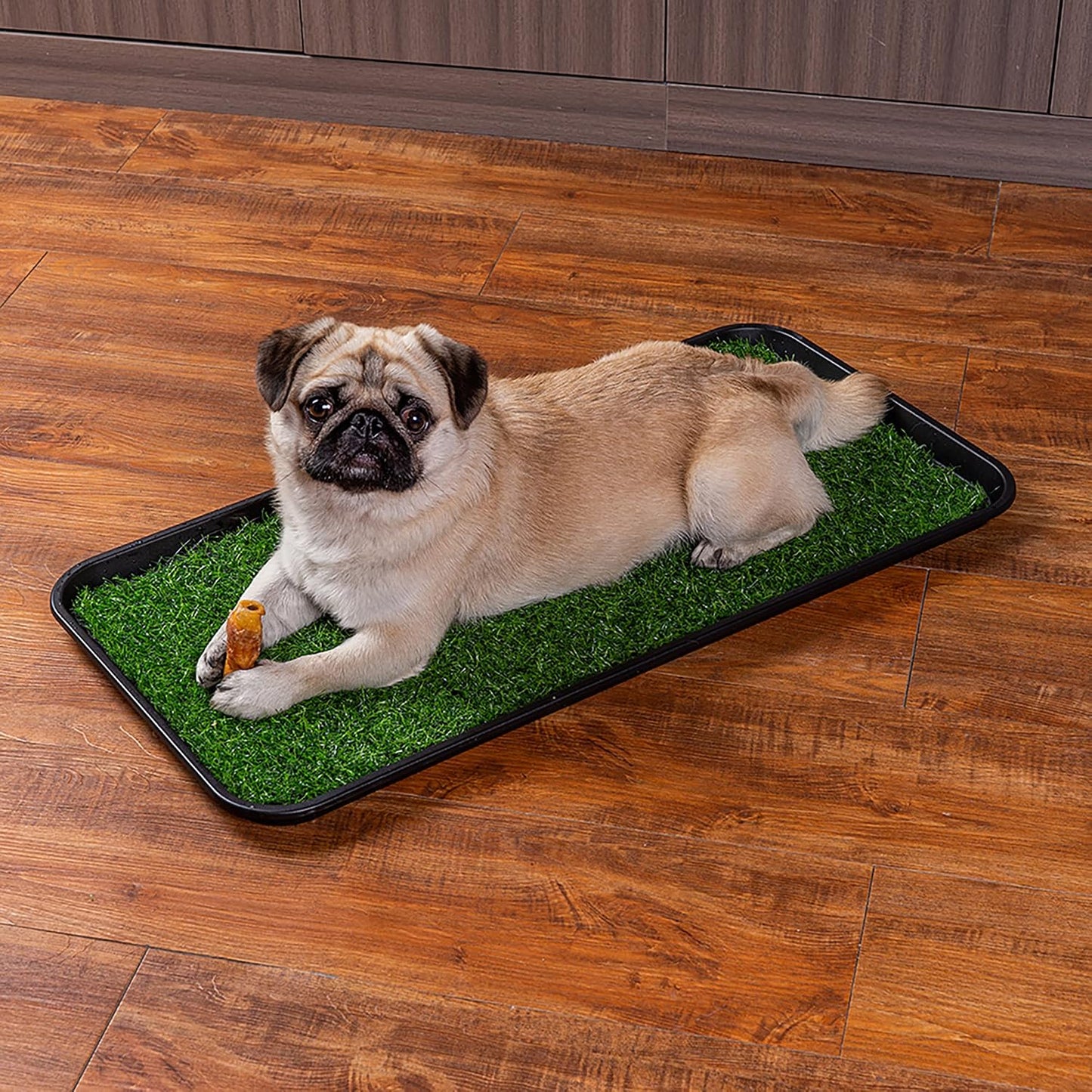 All Weather Boot Tray Extra Large 40"x20" - Brown Plastic Shoe Mat | Multi-purpose mudroom entryway tray with 1.25" raised edges - fits shoes, pet bowls & plants - 100% recycled polypropylene