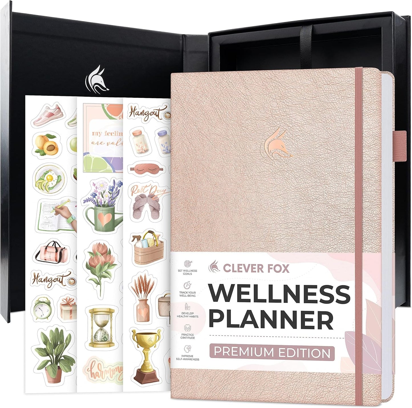 Clever Fox Wellness Planner Premium – Daily Lifestyle Journal to Support Health, Nutrition & Exercise – Healthy Living Journal with Meal, Exercise & Habit Trackers – Lasts 3 Months (Light Pink)
