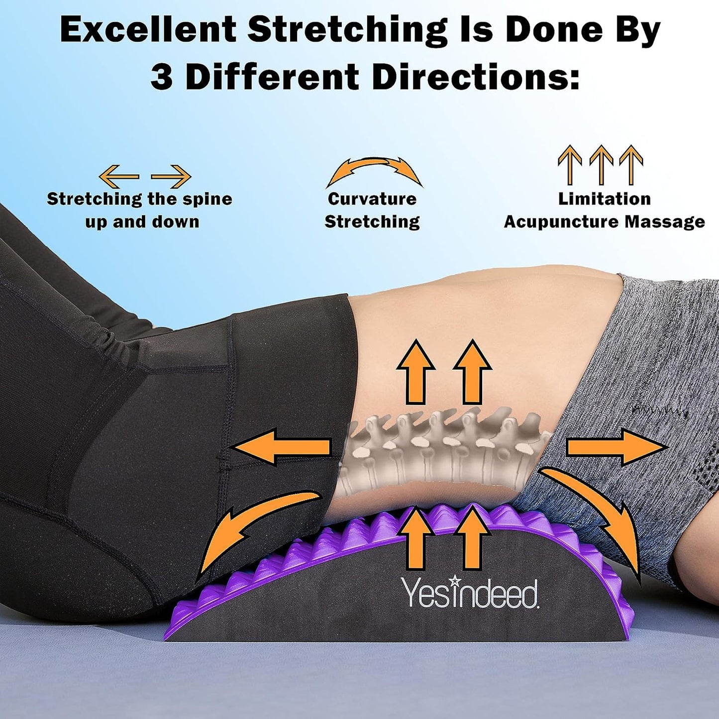 Back Stretcher Pillow – Pain Relief for Lower Back, Lumbar Support, Posture Correction, Sciatica Aid, Orthopedic Design, Easy to Use at Home, Office, or Anywhere, Orthopedist Recommended