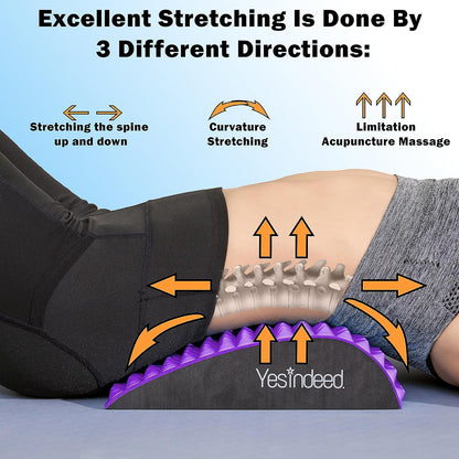 Back Stretcher Pillow – Pain Relief for Lower Back, Lumbar Support, Posture Correction, Sciatica Aid, Orthopedic Design, Easy to Use at Home, Office, or Anywhere, Orthopedist Recommended
