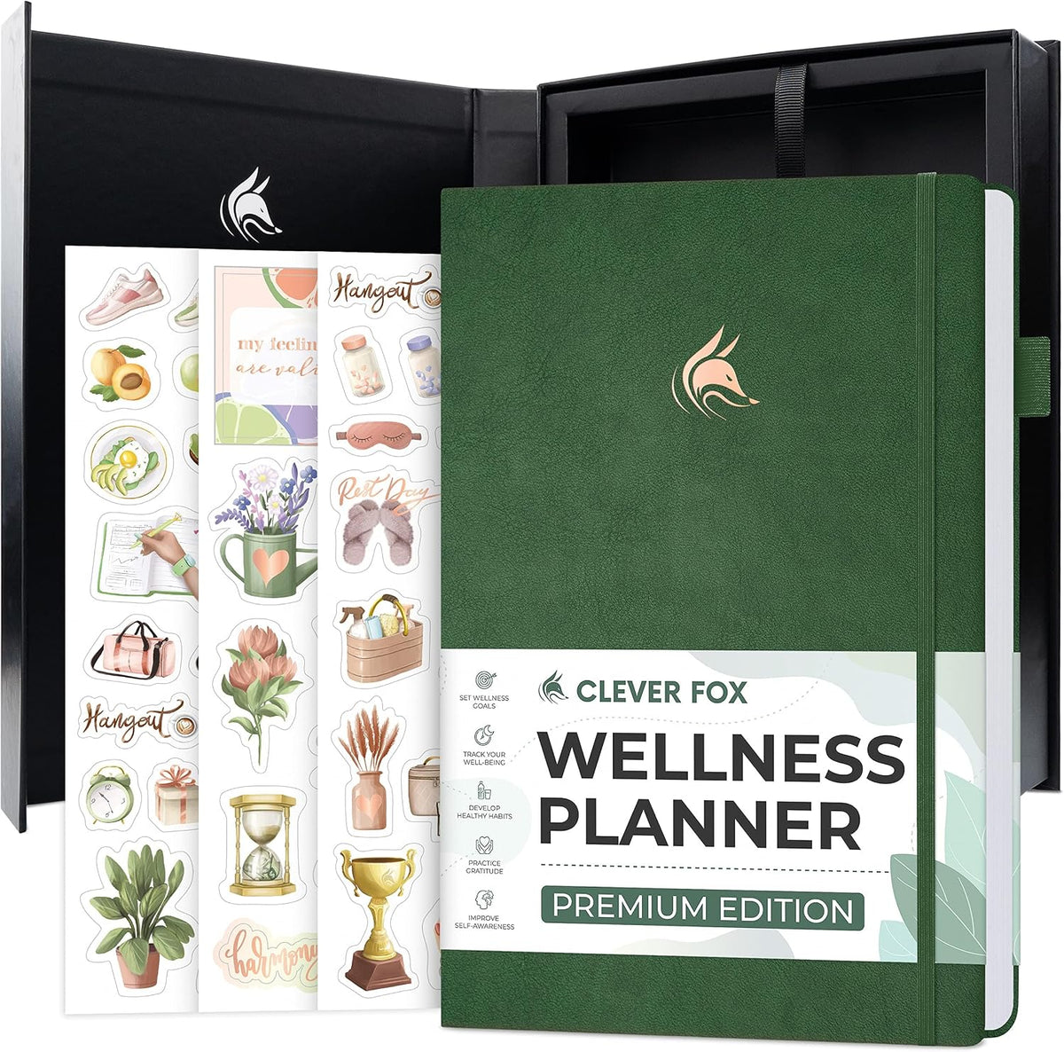 Clever Fox Wellness Journal Premium for Women, Workout & Food Light Pink