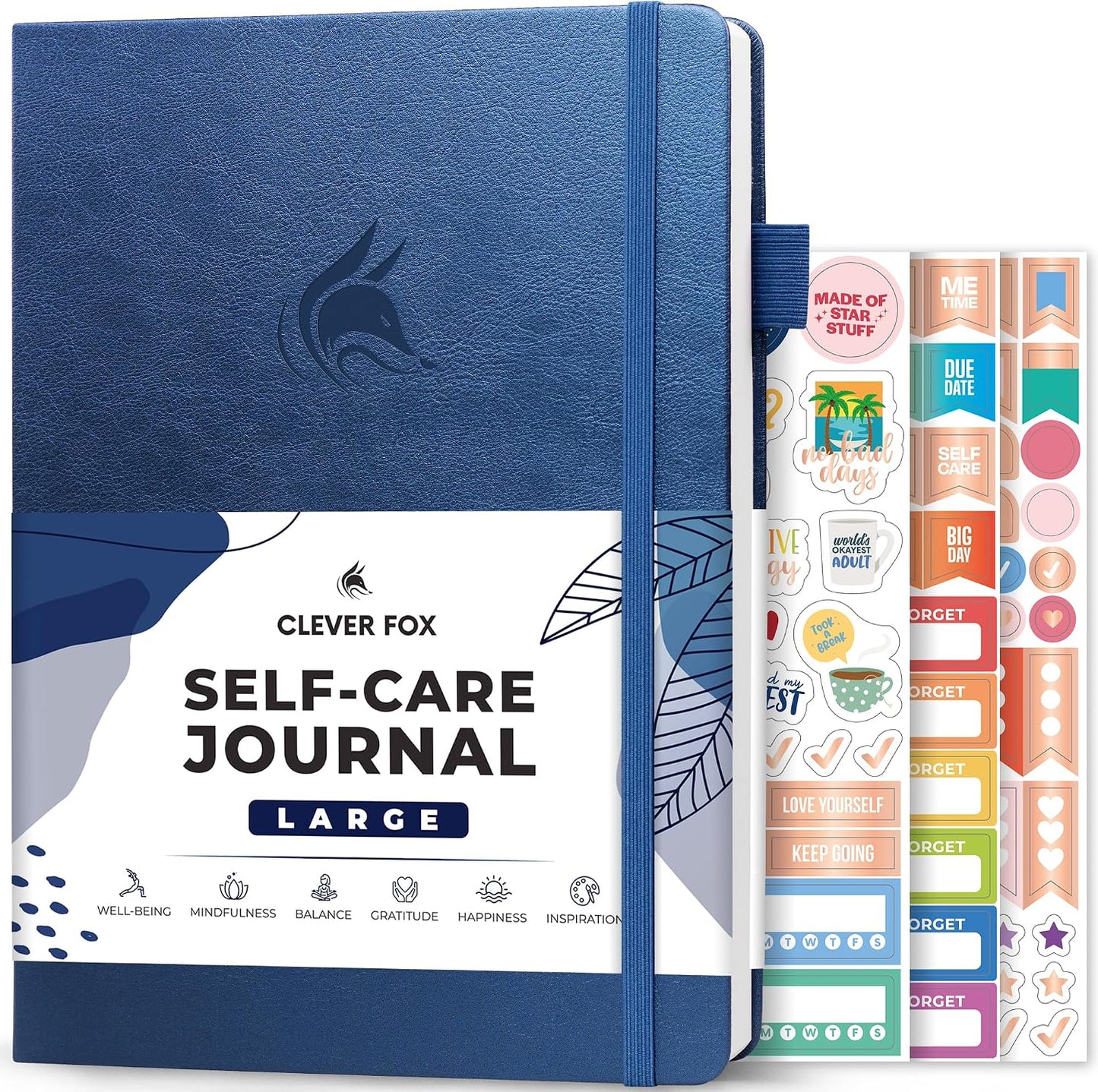 Clever Fox Self-Care Journal for Women, Daily Planner 5.8x8.3 Aquamarine | 3-month mental health journal, habit tracker, wellness journaling supplies for women & teen girls, gratitude & mood log