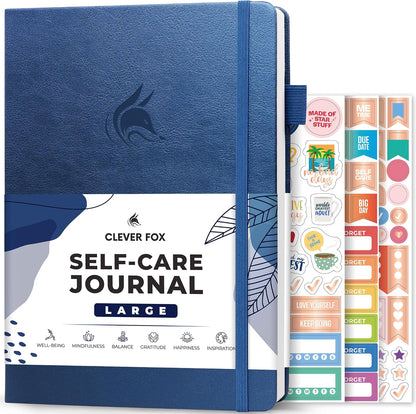 Clever Fox Self-Care Journal for Women, Daily Planner 5.8x8.3 Aquamarine | 3-month mental health journal, habit tracker, wellness journaling supplies for women & teen girls, gratitude & mood log